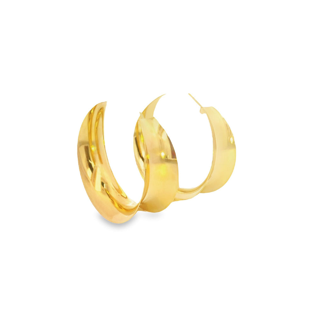 Wide Curved Hoop Earrings