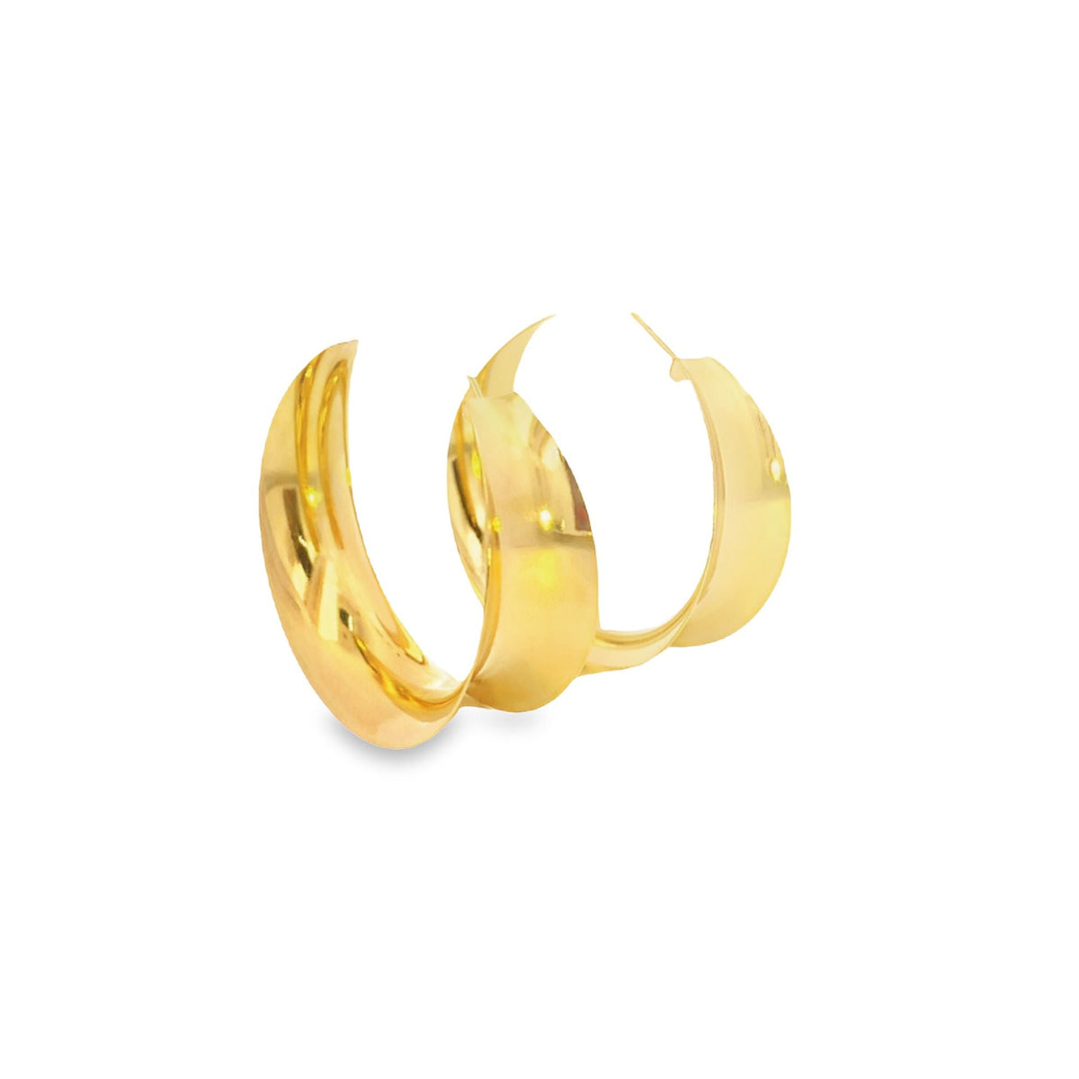 Wide Curved Hoop Earrings