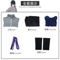 Uchiha Sasuke Cosplay Costume Set - Anime Hokage Shippuden Third Generation Gray Top Suit Wig for Halloween
