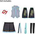 Miku Cosplay Costume Green Ponytail Wig Anime Virtual Singer Role Playing Uniform Girl Party Comic Con Outfits Tops Skirt Props
