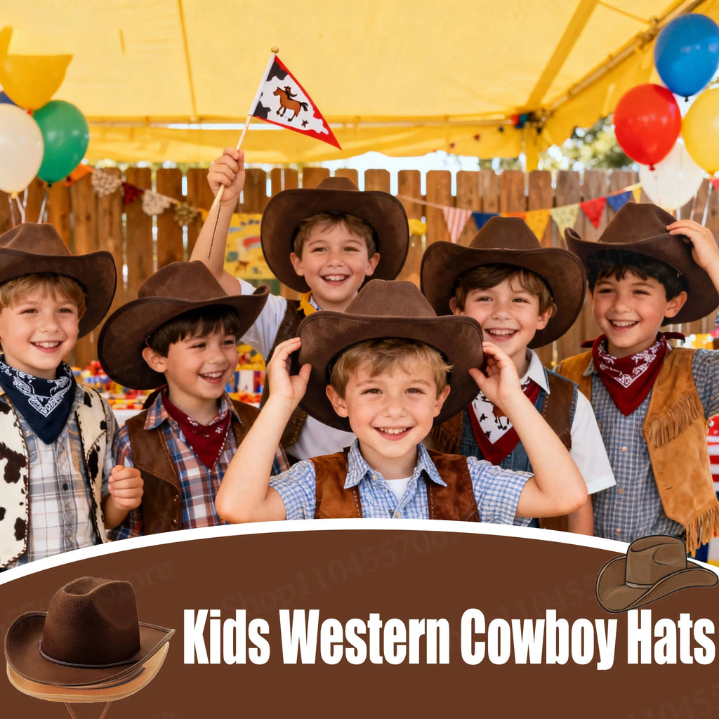 Kids’ Western Cowboy Hat & Bandana Party Sets