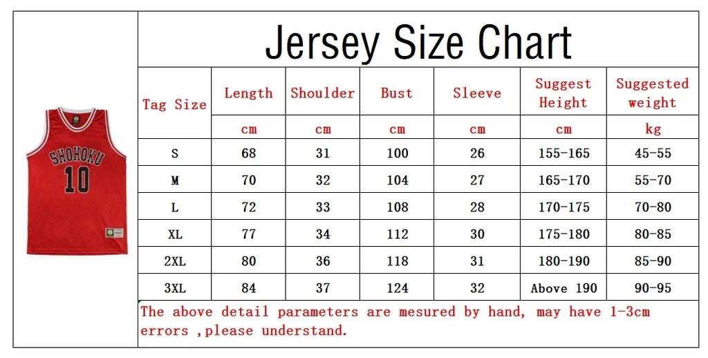Anime Shohoku Basketball Jersey Cosplay Costume – Sports Uniform