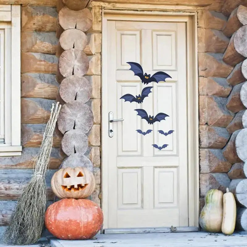 Bats Wall Decor Sticker 28X Wall Bat Stickers For Halloween Halloween Party Favors PVC Sticker For Room Wall Glass