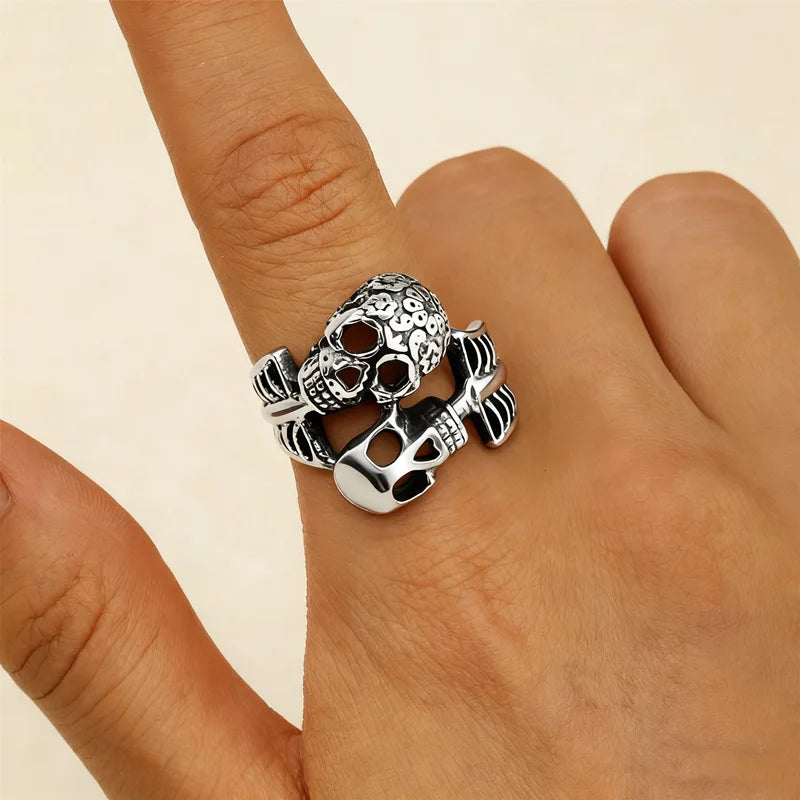 Personalized Gothic Skull Pirate Ring for Women, Halloween Dark Horror Fashion Party Opening Ring, Trendy Jewelry Accessories