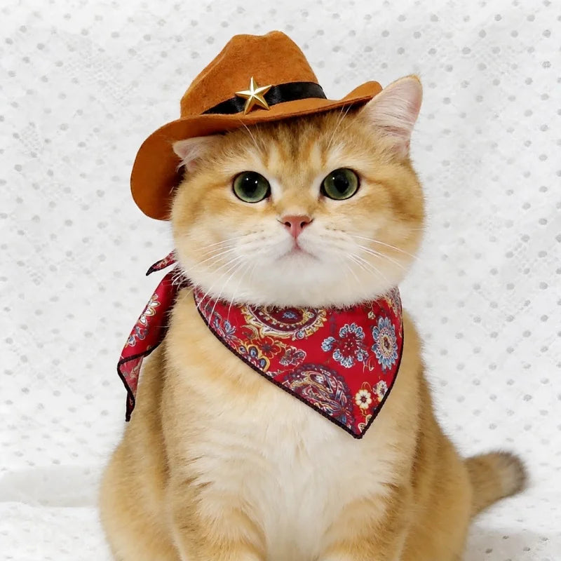 Western Cowboy Hat and Bandana for Pets
