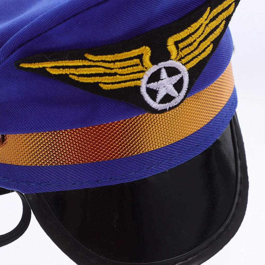 Pilot Hat and Necktie Costume Set for Dogs