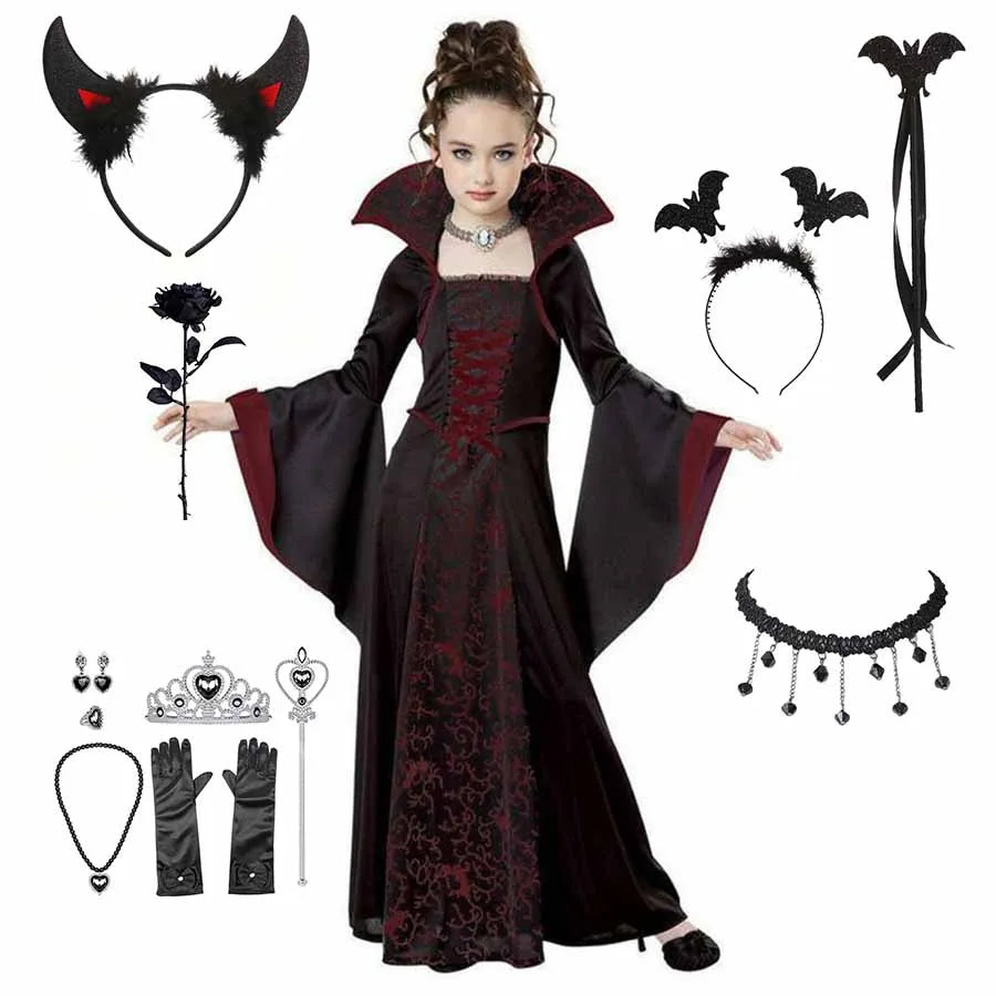 Girls Vampire Costume Gothic
