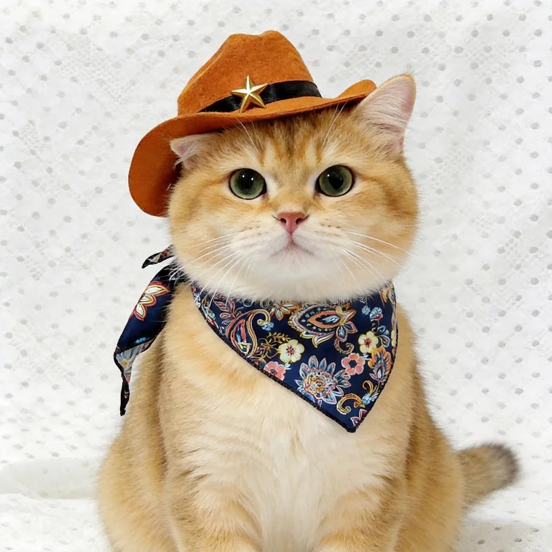 Western Cowboy Hat and Bandana for Pets