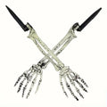1/6pcs Skeleton Bone Garden Ground Stakes Skull Head & Hand for
