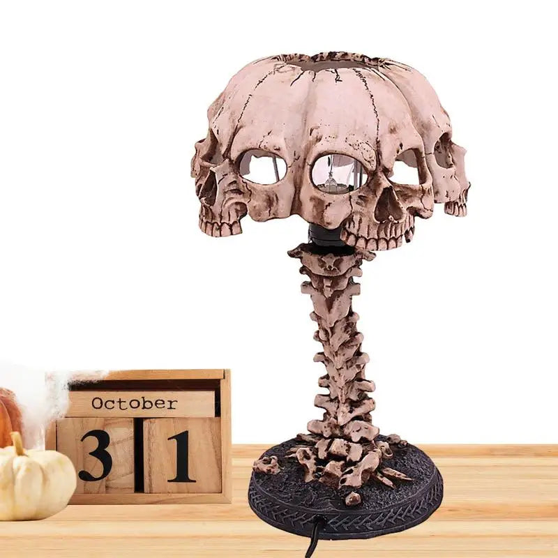 Skull Night Light Gothic Lamp 4 Head Skull Night Light Spooky Skull Lamp Light Gothic Lamp Halloween Decorative Lights