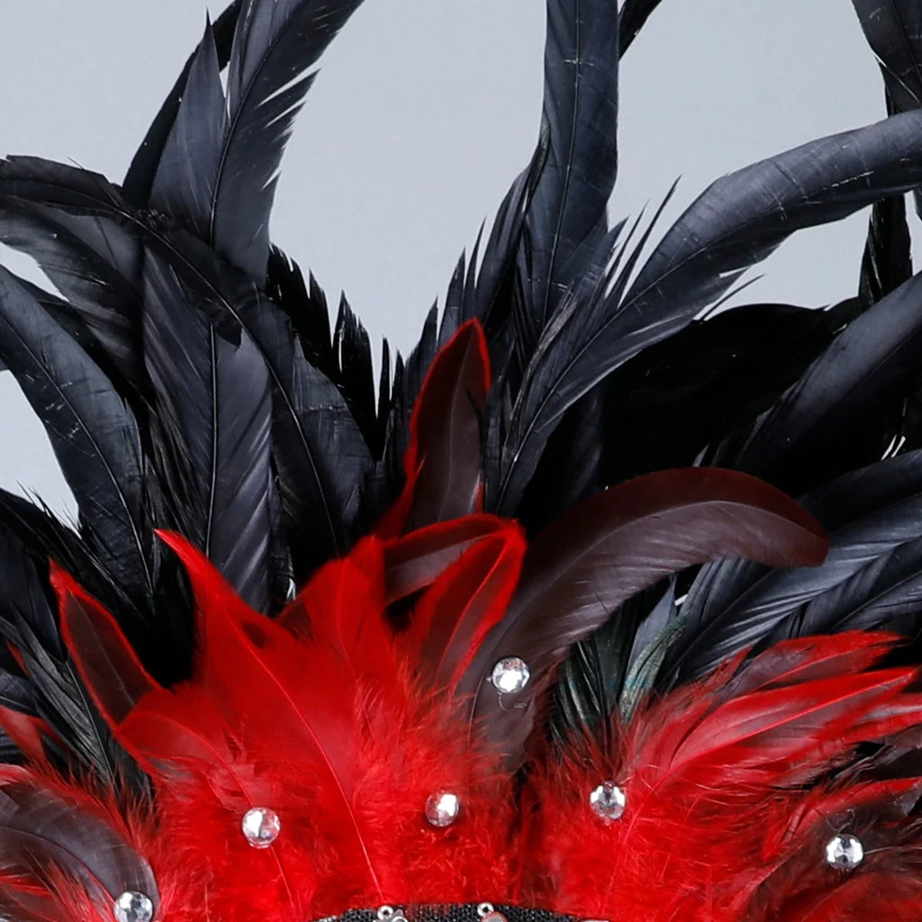 Punk Rock Rhinestone Feather Headdress