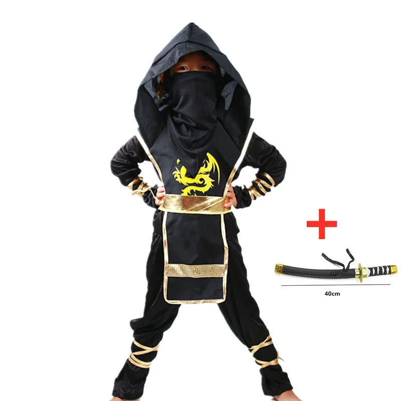 Kids Ninja Costume with Accessories – Halloween Kung Fu Outfit