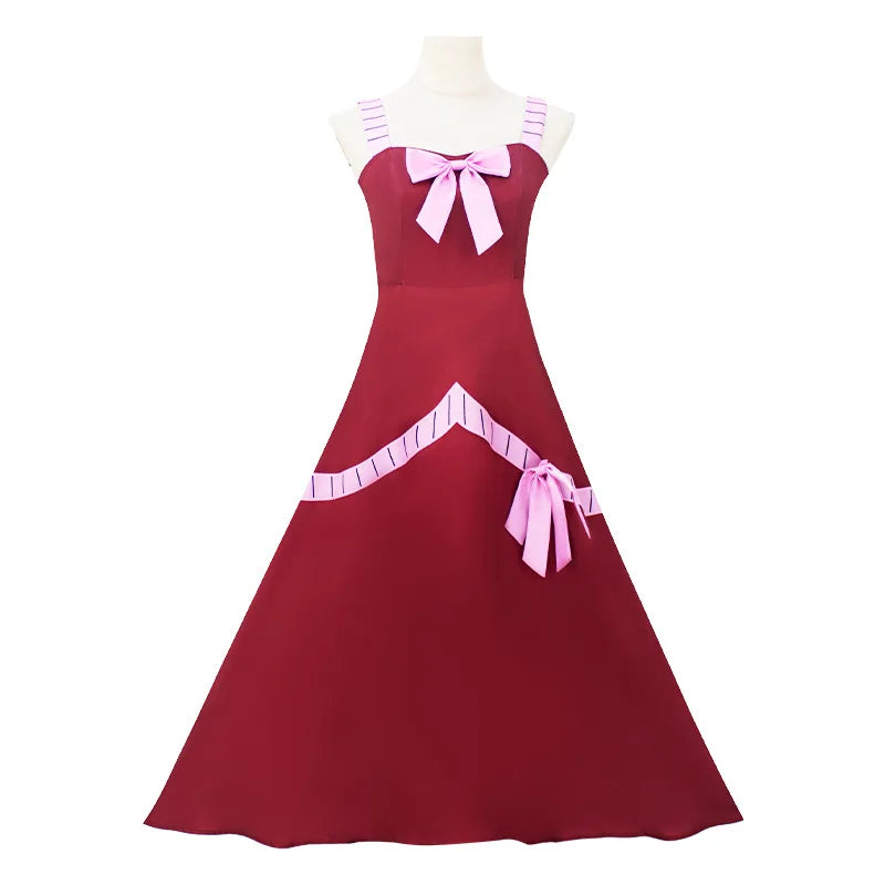 Anime Mirajane Strauss Fairy Tail Red Long Dress Cosplay Full Set Costume Outfit Women Halloween Party Stage Cos Convention