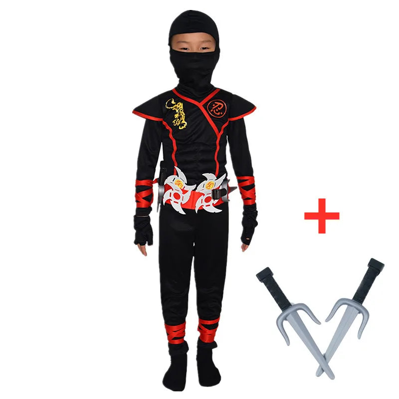 Kids Ninja Costume with Accessories – Halloween Kung Fu Outfit
