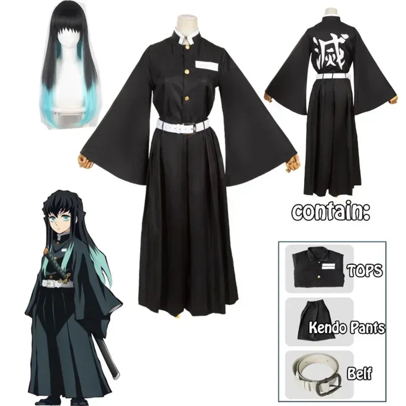 Tokito Muichiro Anime Cosplay Costume – Demon Slayer Uniform with Wig Set