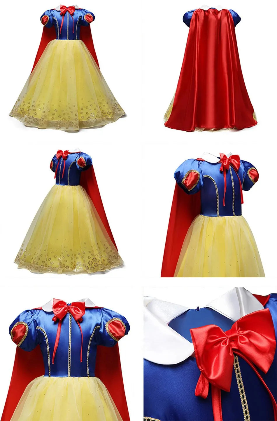 Kids Princess Costume Dress for Girls Cosplay Parties
