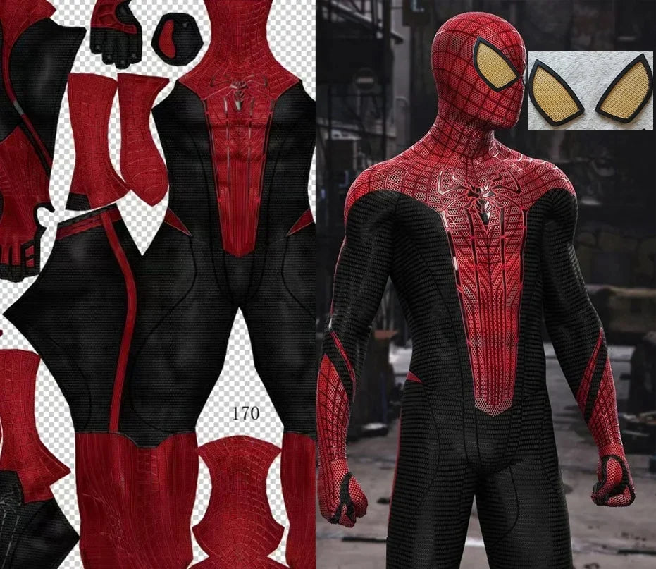 New Style Amazing Cosplay TASM1 Costume Superhero Spandex Zentai Bodysuit Outfits Man Halloween Costume