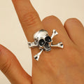Personalized Gothic Skull Pirate Ring for Women, Halloween Dark Horror Fashion Party Opening Ring, Trendy Jewelry Accessories