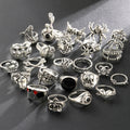 24-Piece Gothic Punk Ring Set