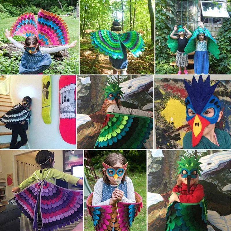 Kids Bird Cosplay Costume Wings Cape with Mask – Animal Outfit