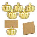 Fall Decor Gold Pumpkin Place Card Holder (Set of 6), Place Settings, Perfect for Thanksgiving Table Decor, Fall Themed Weddings