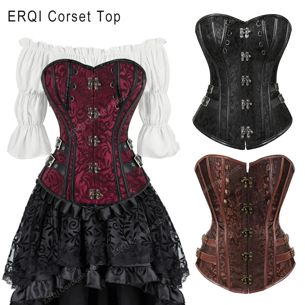 Plus-Size Gothic Steampunk Corset – Metallic
