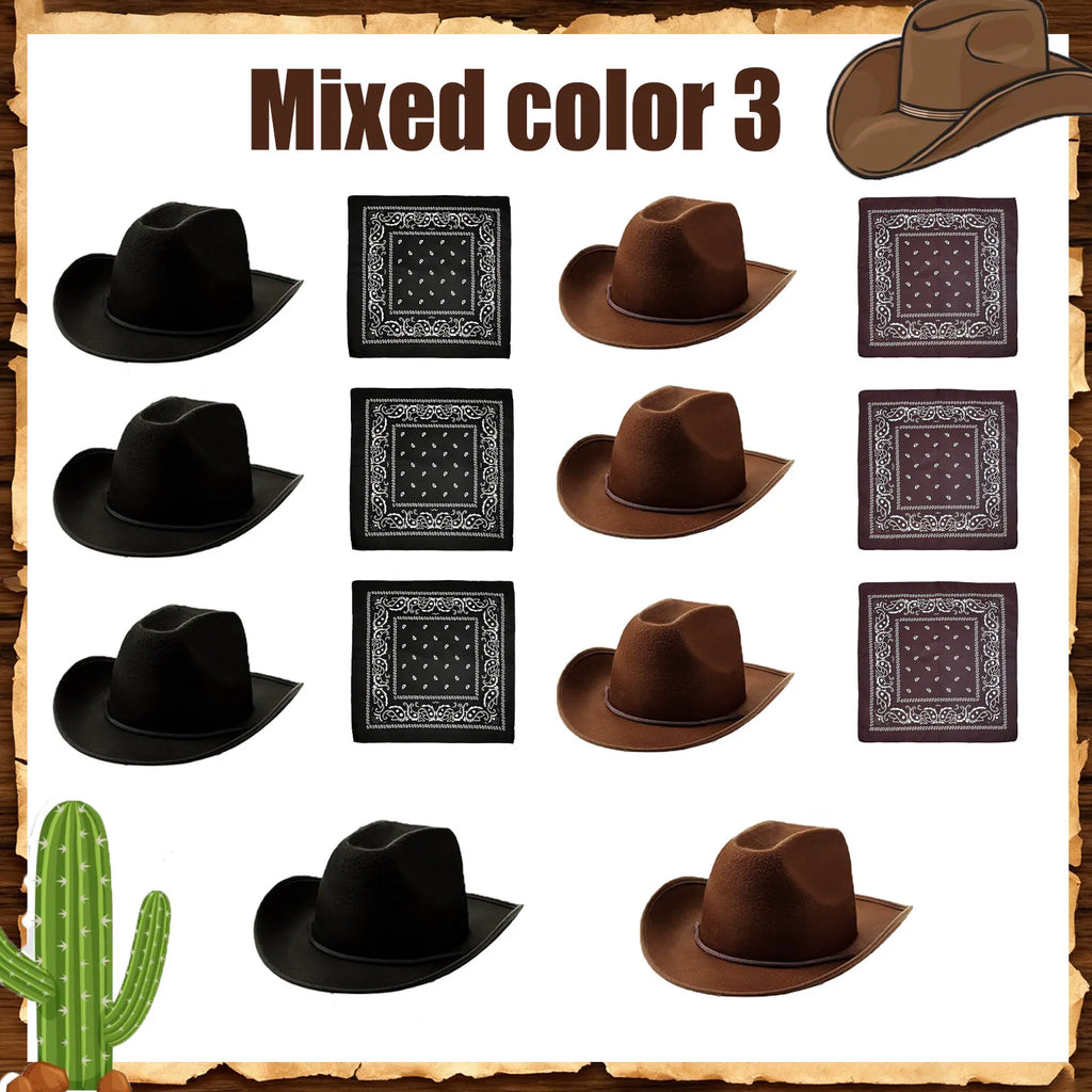 Kids’ Western Cowboy Hat & Bandana Party Sets