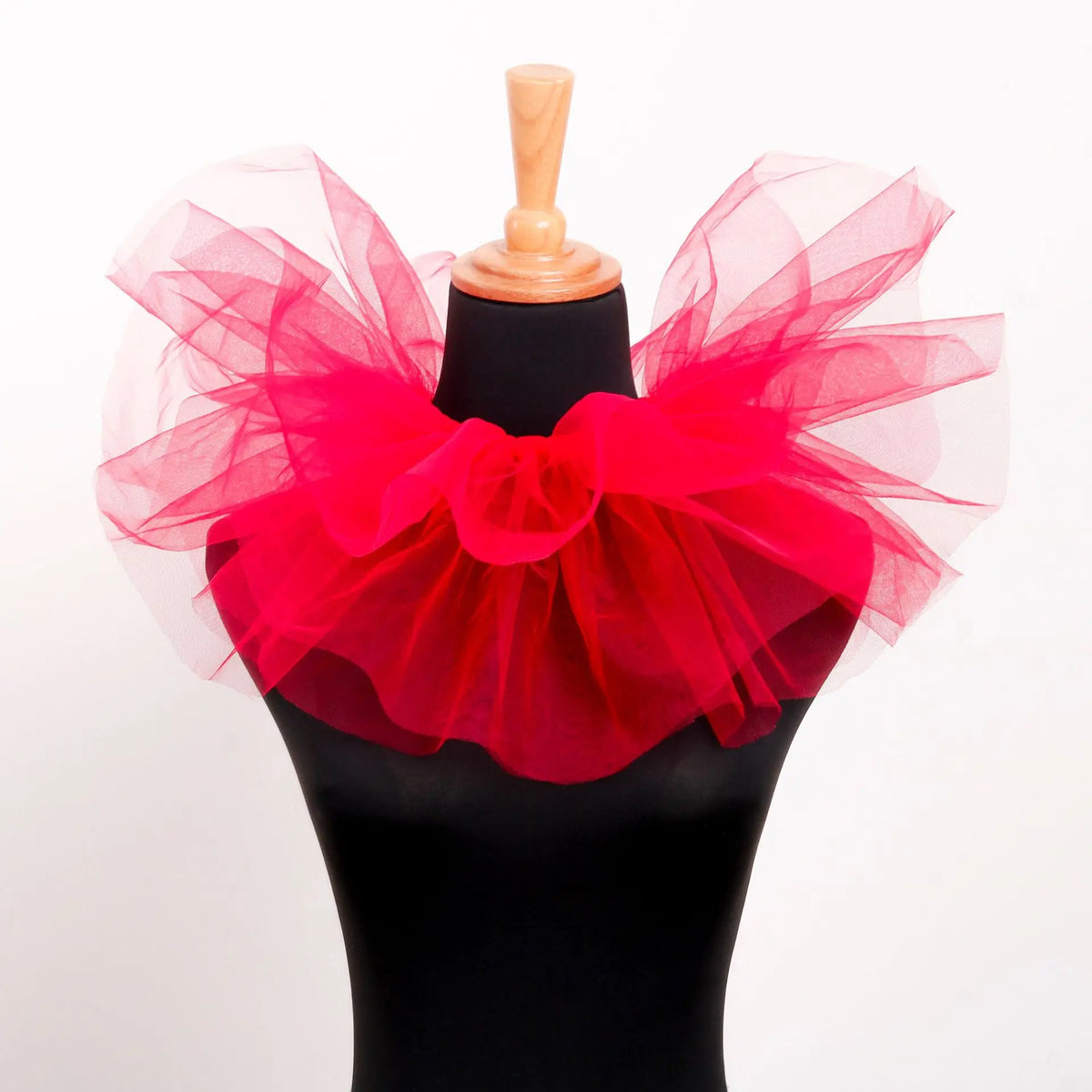Fluffy Mesh Clown Ruff Collar & Vintage Masquerade Circus Costume Accessory