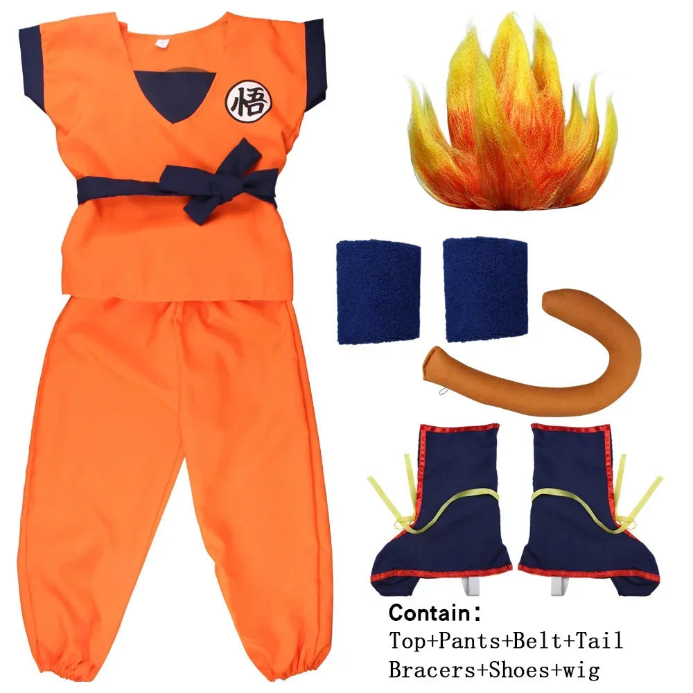 Son Goku Anime Cosplay Costume Set – Kids & Adult Outfit