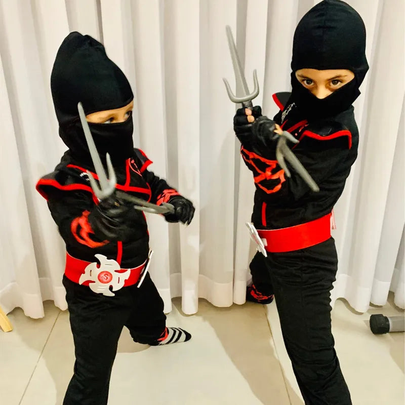 Kids Ninja Costume with Accessories – Halloween Kung Fu Outfit