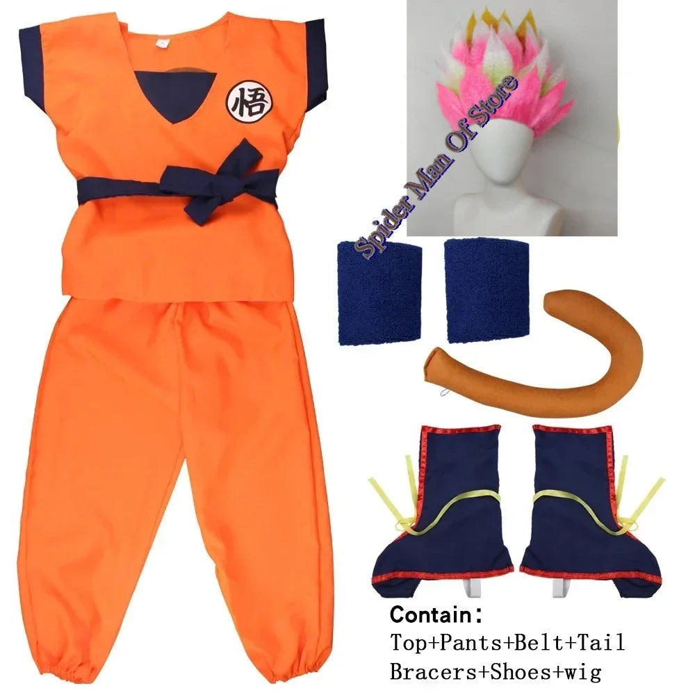 Son Goku Anime Cosplay Costume Set – Kids & Adult Outfit