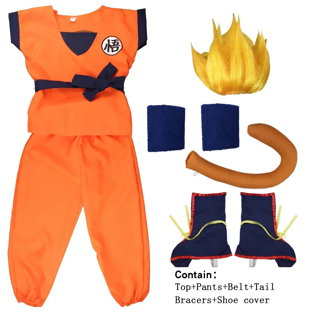 Son Goku Anime Cosplay Costume Set – Kids & Adult Outfit