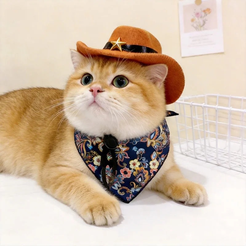 Western Cowboy Hat and Bandana for Pets