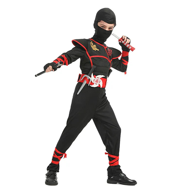 Kids Ninja Costume with Accessories – Halloween Kung Fu Outfit