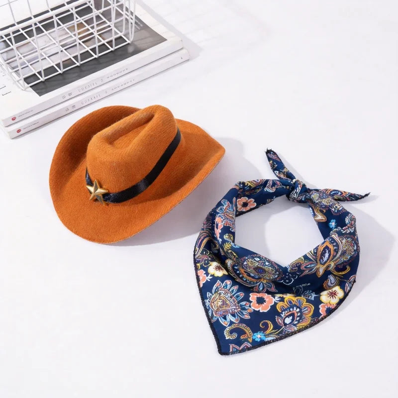 Western Cowboy Hat and Bandana for Pets