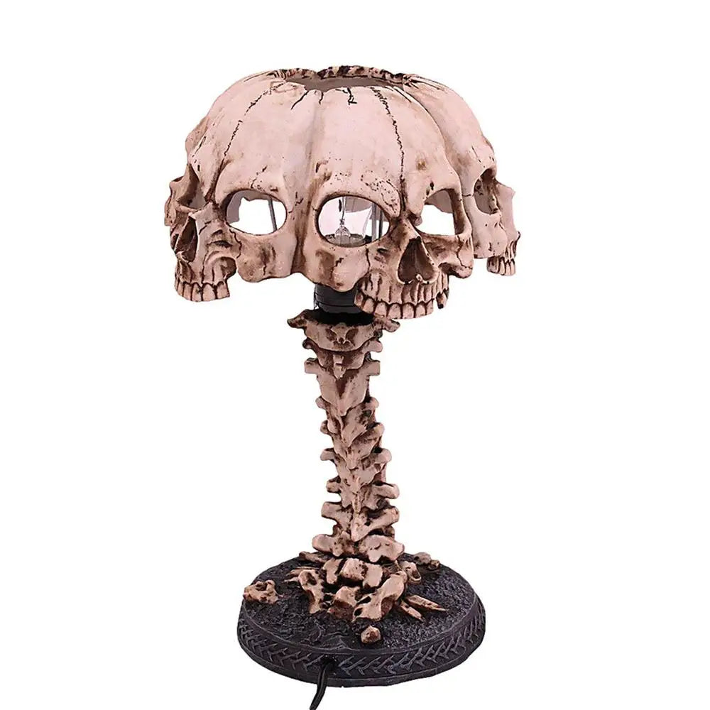 Skull Night Light Gothic Lamp 4 Head Skull Night Light Spooky Skull Lamp Light Gothic Lamp Halloween Decorative Lights