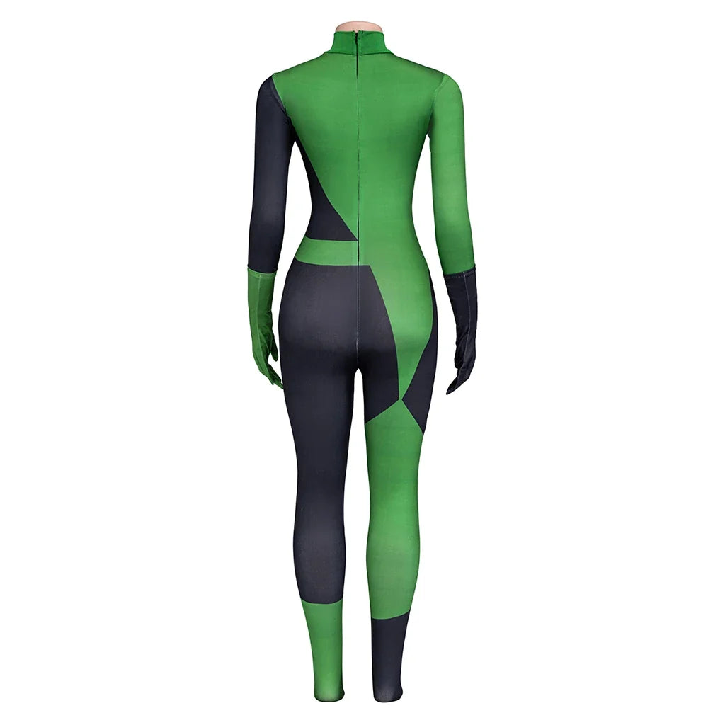 Anime character Shego cosplay costumesexy jumpsuitsuitable for womentight jumpsuitgloves Halloween carnival party costume