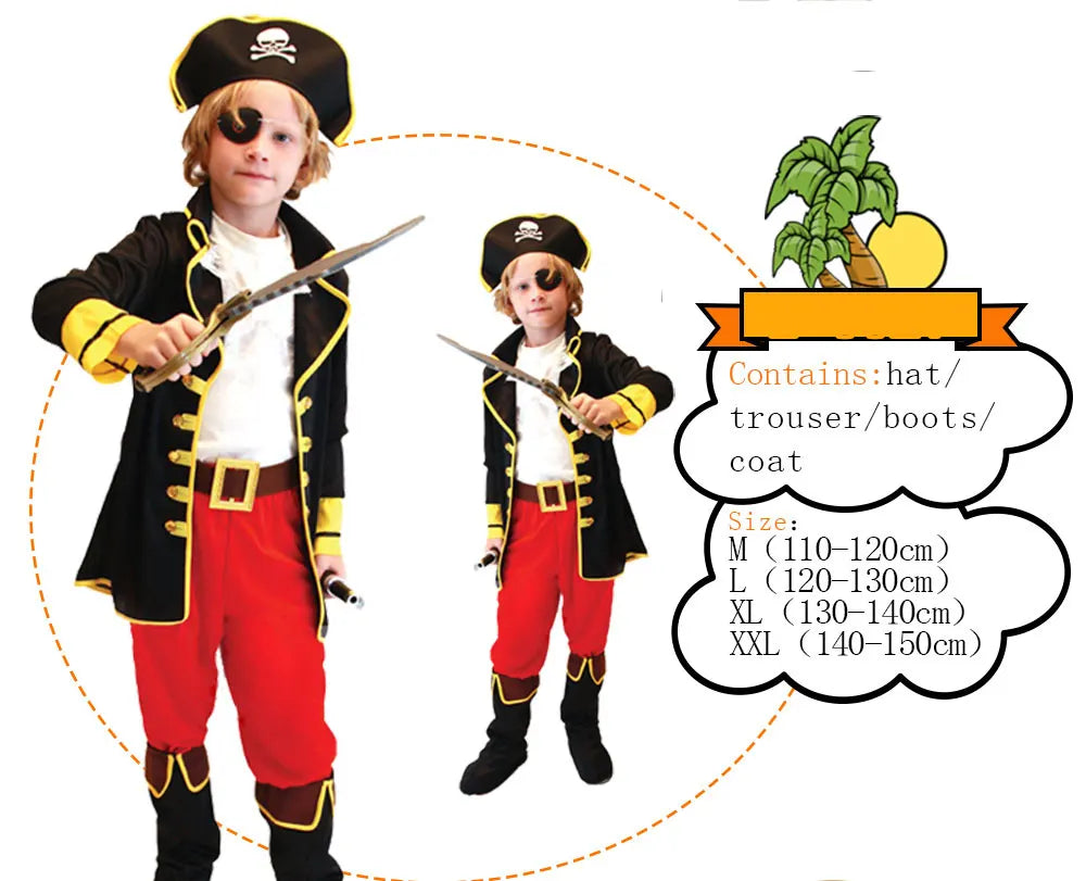 Kids Halloween Pirate Costume for Boys –
