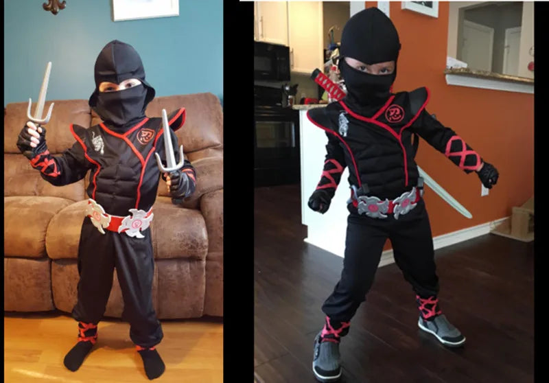 Kids Ninja Costume with Accessories – Halloween Kung Fu Outfit