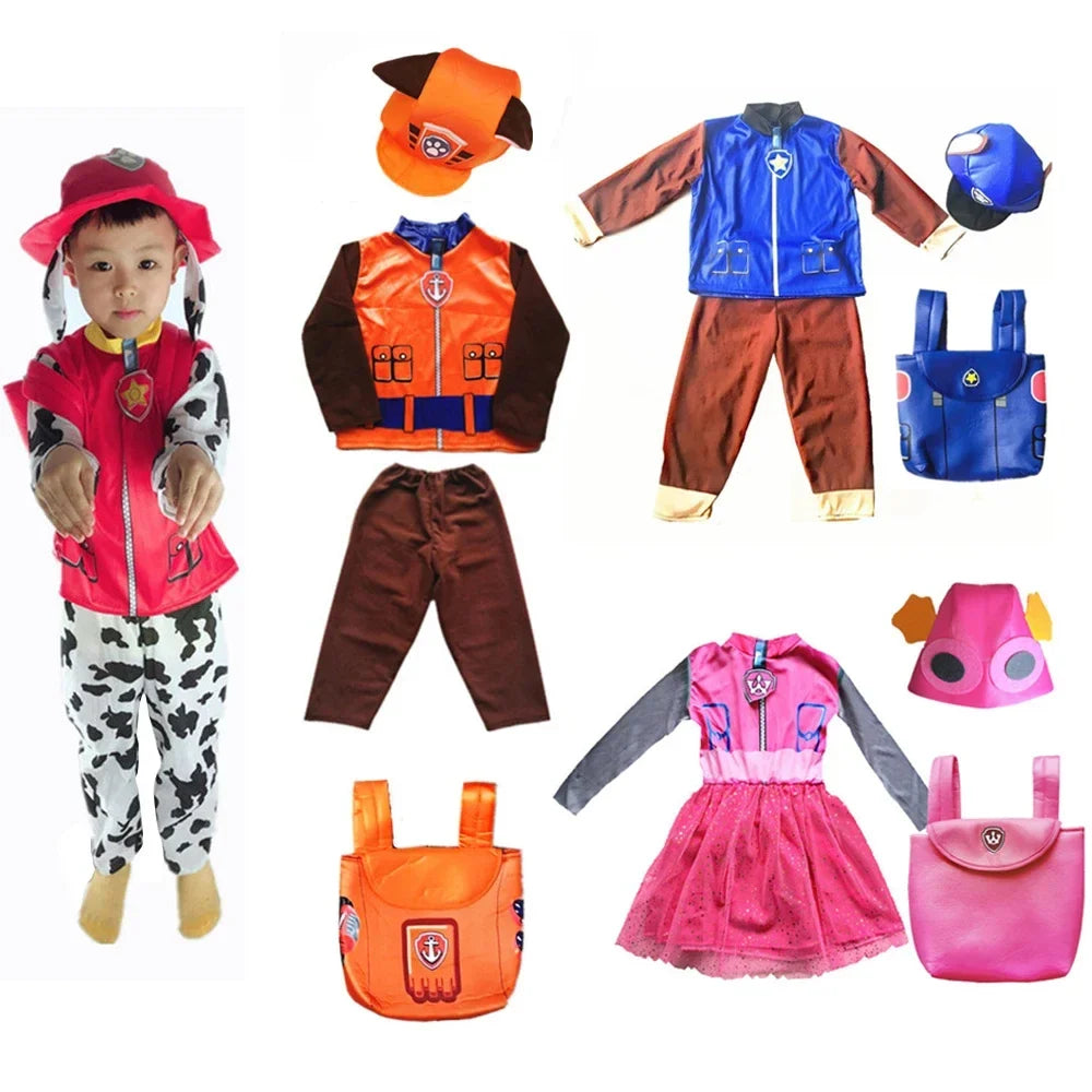 Kids Dog Patrol Cosplay Costume Set – Cartoon Uniform Outfit