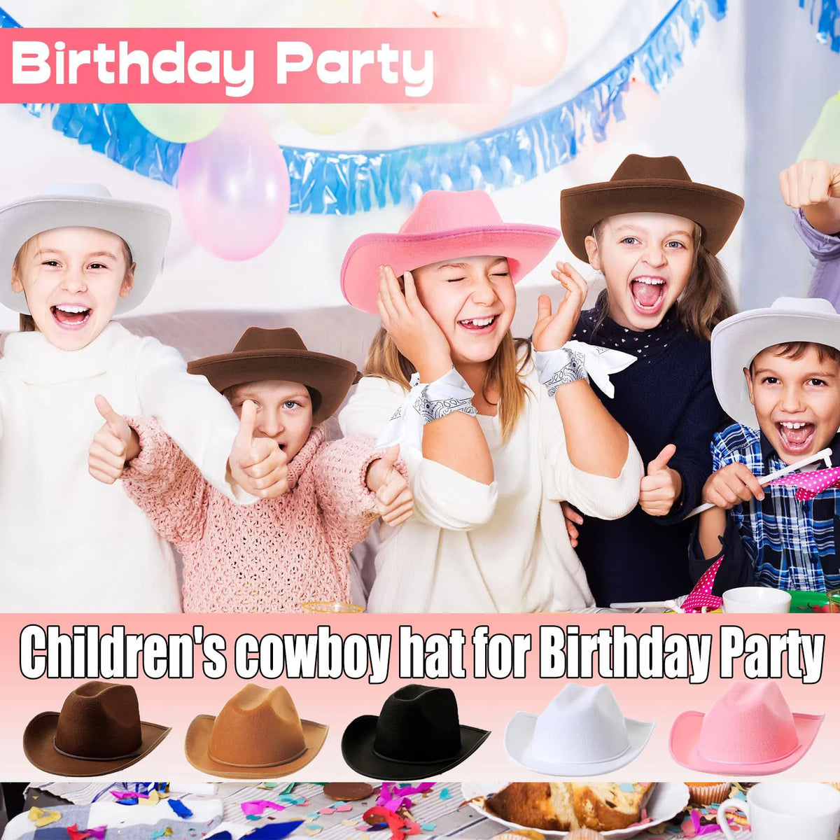 Kids’ Western Cowboy Hat & Bandana Party Sets