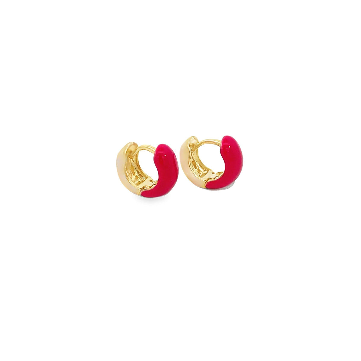 Enamel Huggie Earrings