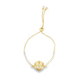 Seashell Cubic Zirconia Adjustable Bracelet