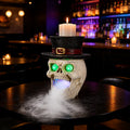 LED Light-Up Skull with Top Hat & Mist Maker Halloween Decoration