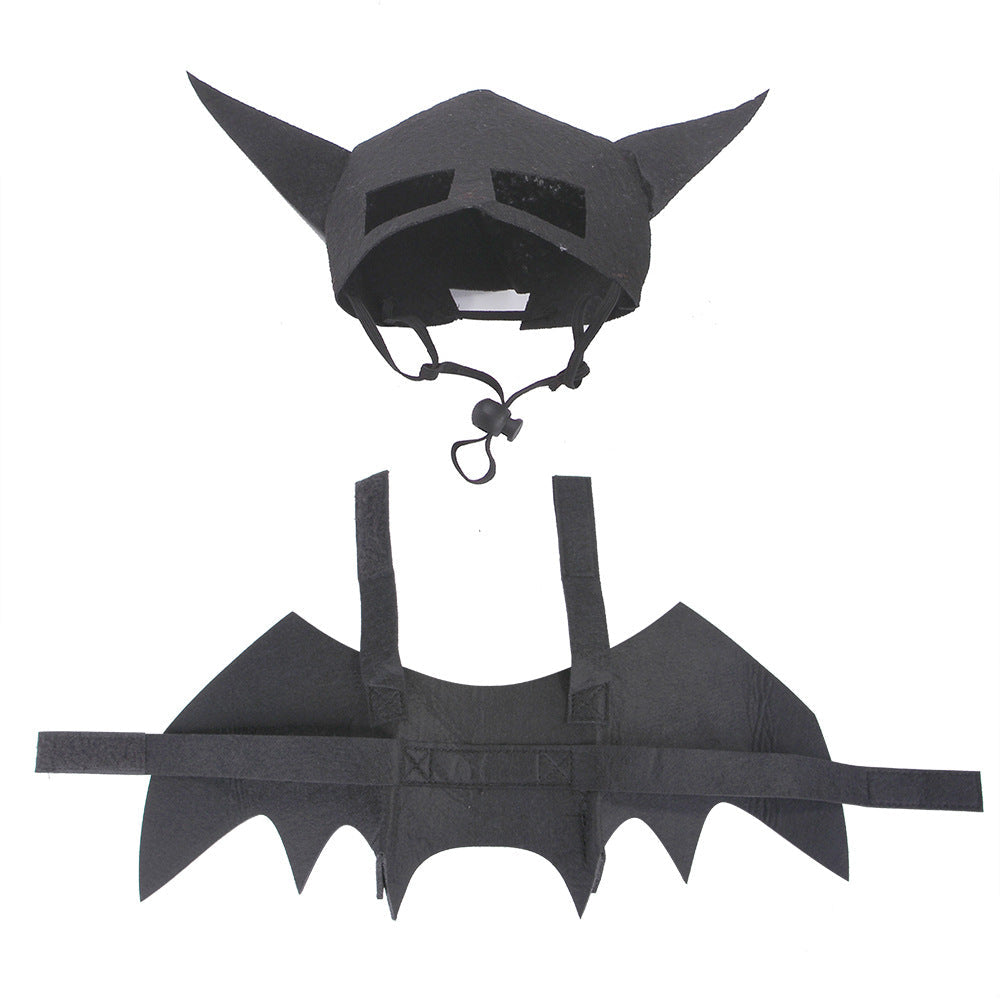 Halloween Pet Bat Man Mask and Wings