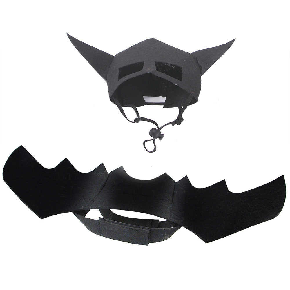 Halloween Pet Bat Man Mask and Wings