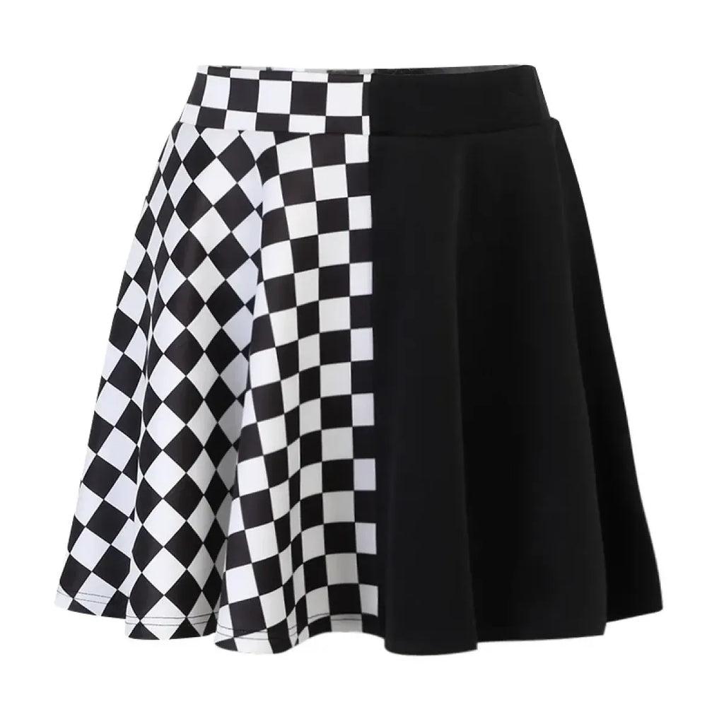 Checkerboard Gothic Punk Chain Skirt