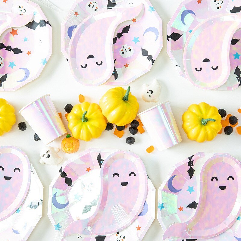 Iridescent Halloween Plates 8 pcs