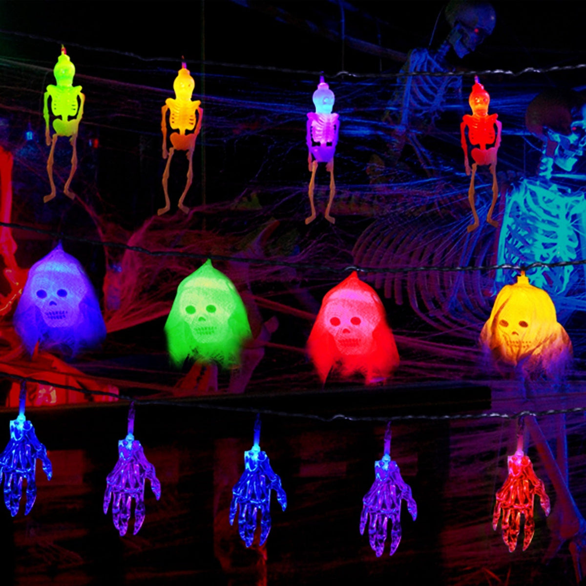 3Pcs Halloween Light Decorations Total 50 LEDs 24ft