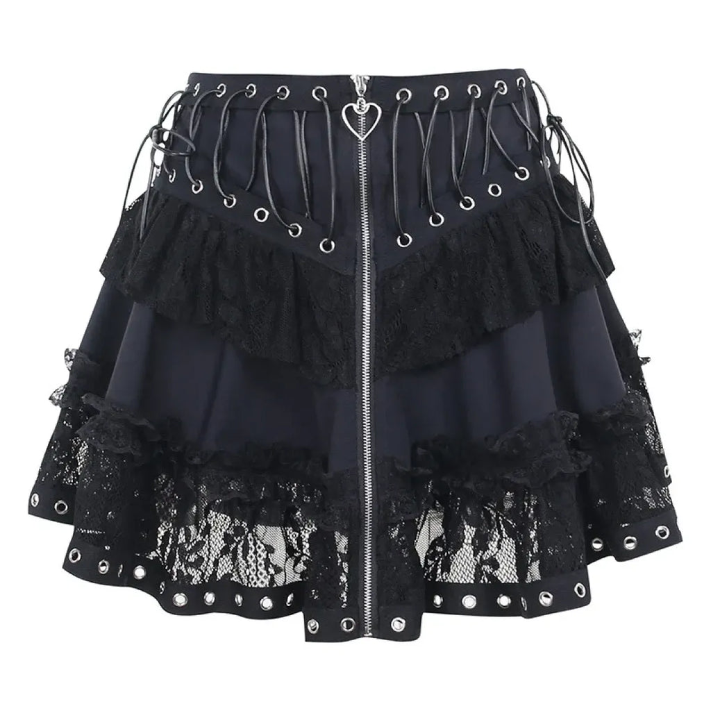 Gothic Punk High-Waist Mini Skirt